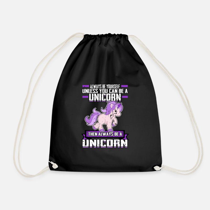 Einhorn - Turnbeutel - Schwarz