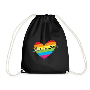 Love is Love heart - Drawstring Bag - black - Front