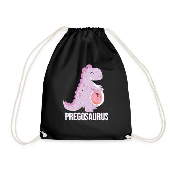 Pregosaurus T Shirt Funny Dinosaur Pregnancy Shirt - Turnbeutel - Schwarz - Vorne