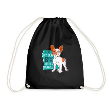 I like my dog, I like my dog - Drawstring Bag - black - Front
