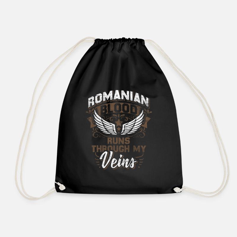 Romania - Drawstring Bag - black