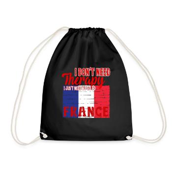 I don't need Therapy - Go to France - Turnbeutel - Schwarz - Vorne