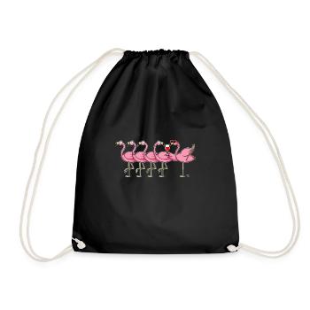Cadeau de vin rouge alcool de vin de vin flamant - Sac de sport léger - noir - Devant