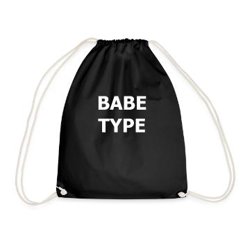BABE TYPE sexy girl girlfriend - Drawstring Bag - black - Front
