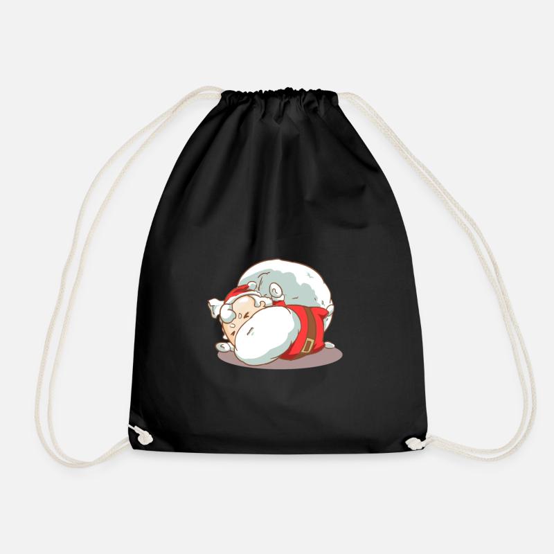 Santa Claus Kawaii - Turnbeutel - Schwarz