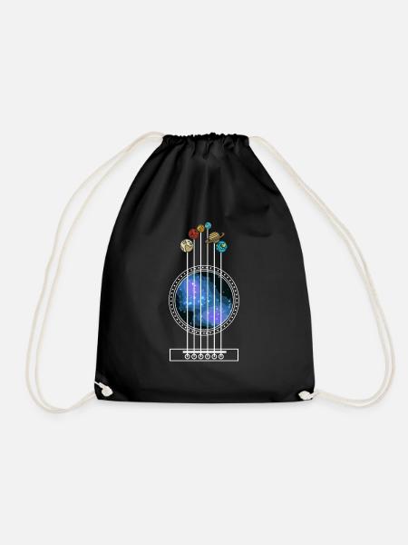 Gitarrist Gitarre Universum Planete Shirt Geschenk - Turnbeutel - Schwarz
