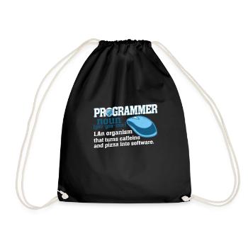 Programmer definition geek computer - Drawstring Bag - black - Front