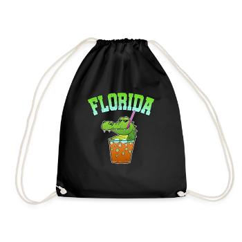 Florida Alligaor Krokodil Cocktail Alkohol Urlaub - Turnbeutel - Schwarz - Vorne