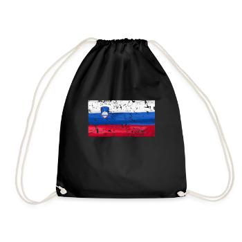 Slovenia flag - Drawstring Bag - black - Front