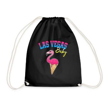 Las Vegas Flamingo Eis Eiscreme Nachtleben Lustig - Turnbeutel - Schwarz - Vorne