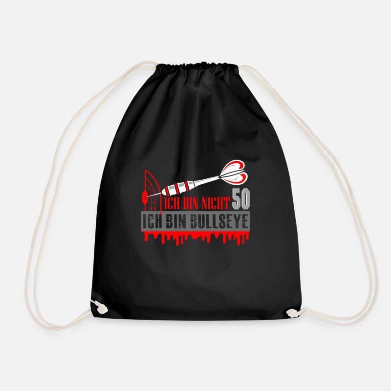 darts Geburtstagsgeschenk 50 Dartspieler Darter - Turnbeutel - Schwarz