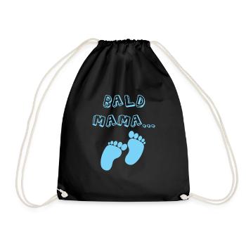 Bald Mama Baby Geburt Junge Schwangerschaft - Turnbeutel - Schwarz - Vorne