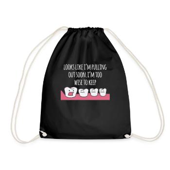 Dentist - Dentist T-shirt - saying - Teeth - Drawstring Bag - black - Front
