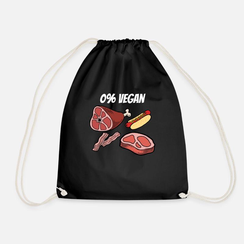 Anti Vegan 0% Vegan Fleischfresser Fleisch Filet - Turnbeutel - Schwarz