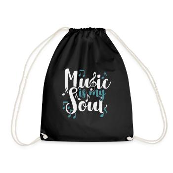 Musik ist meine Seele Geschenk Kinder Chor - Turnbeutel - Schwarz - Vorne