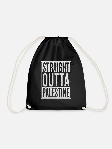 Straight Outta Palestine | Palestina Geschenk - Turnbeutel - Schwarz