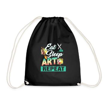 Mangez sommeil Art Répétez - Sac de sport léger - noir - Devant