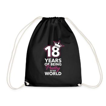 18th birthday - Drawstring Bag - black - Front