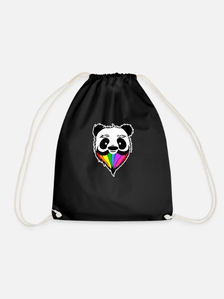 Panda Schwule Lesben Gaypride Bär Bart - Turnbeutel - Schwarz