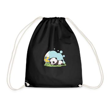 Panda volleyball - Drawstring Bag - black - Front