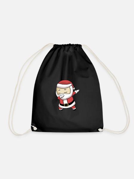Christmas Santa Claus - Drawstring Bag - black