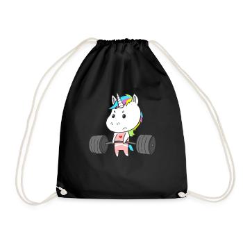 Einhorn Training Workout Krafttraining für Frauen - Turnbeutel - Schwarz - Vorne