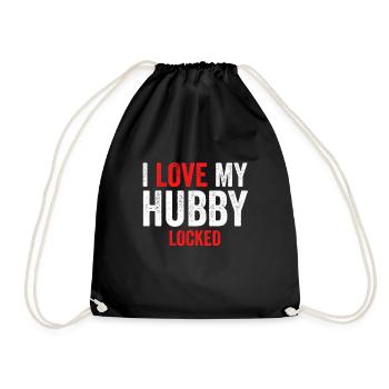 I Love My Hubby Locked - Drawstring Bag - black - Front