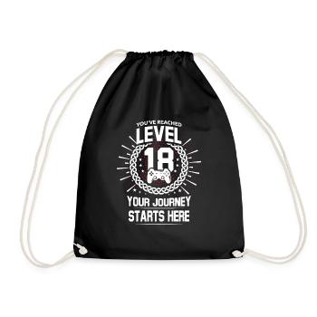 18th birthday - Drawstring Bag - black - Front