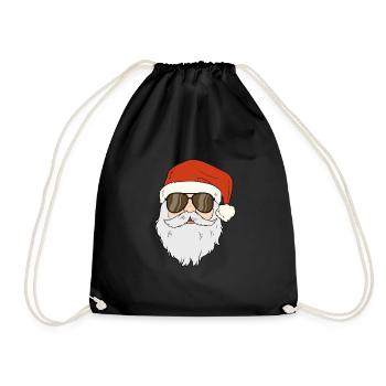 Cool Santa Claus Santa Claus Christmas Advent - Drawstring Bag - black - Front