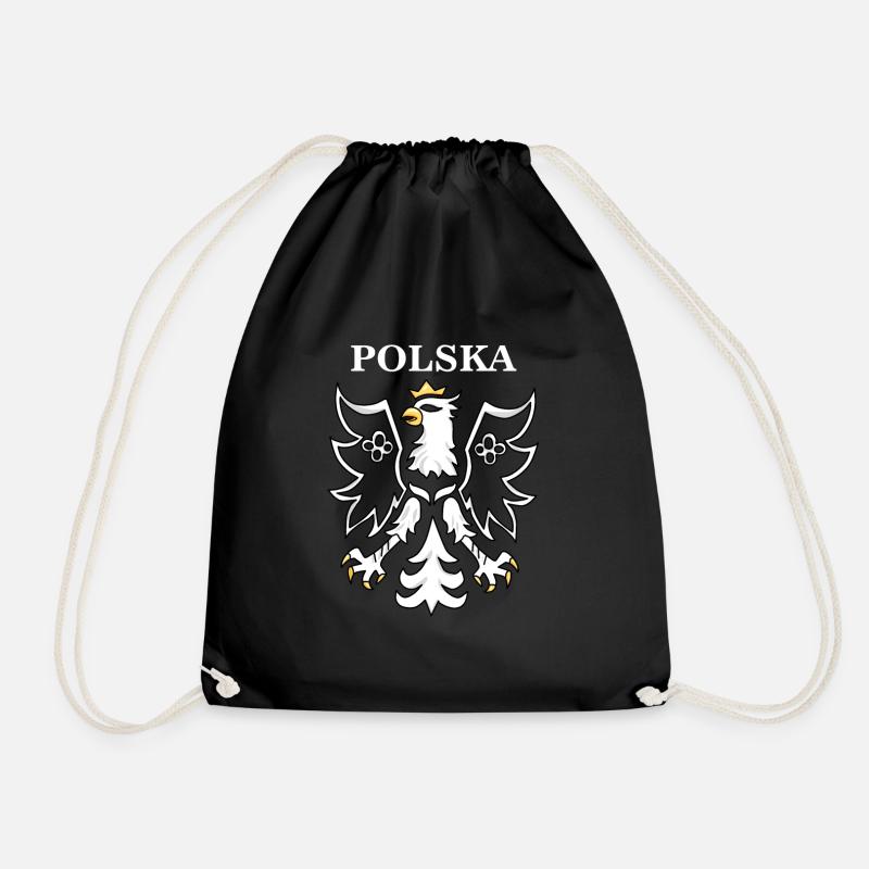 Polish Eagle Pole Pole - Drawstring Bag - black