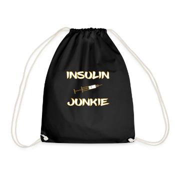 Diabetes Insulin Syringe Sick Help Blood Gift - Drawstring Bag - black - Front