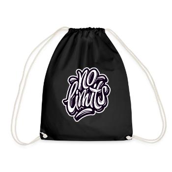 NO LIMITS Print - Turnbeutel - Schwarz - Vorne