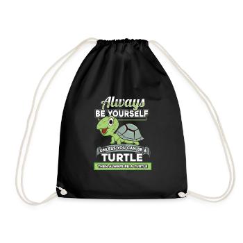 Be yourself turtle - Drawstring Bag - black - Front