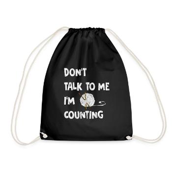 Crochet - Funny - Gift idea - Drawstring Bag - black - Front