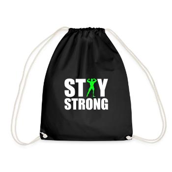 Weight training with prosthesis - Drawstring Bag - black - Front