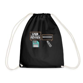 USB I at Your Father Nerd Computer IT Geek - Drawstring Bag - black - Front