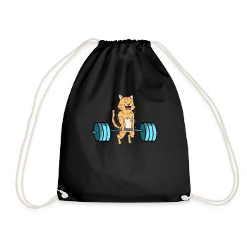 Cadeau de musculation haltère haltérophilie - Sac de sport léger - noir - Devant