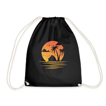 Palmiers plage mer antillais cadeau vacances soleil - Sac de sport léger - noir - Devant