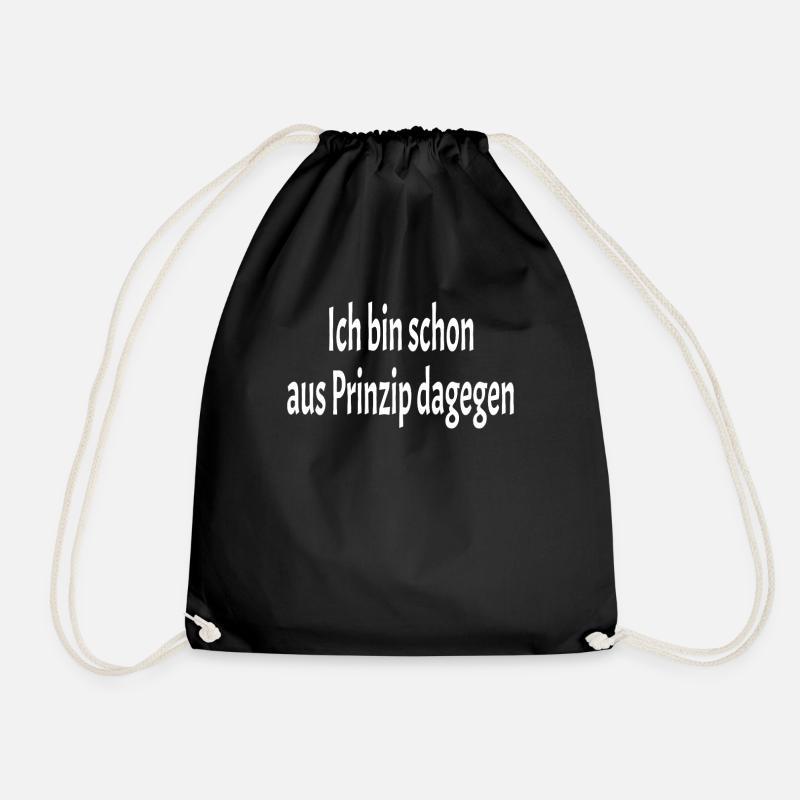 I am against it in principle - Drawstring Bag - black