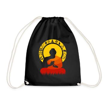 Buddha symbole - Turnbeutel - Schwarz - Vorne
