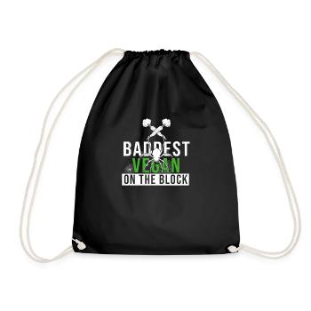 Baddest vegan on the block Halloween weiß - Turnbeutel - Schwarz - Vorne
