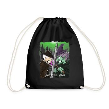 Hunter Vs. Witch witch halloween monster scary - Drawstring Bag - black - Front