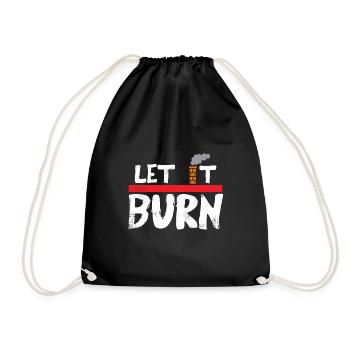Let it burn gift Christmas fireplace - Drawstring Bag - black - Front