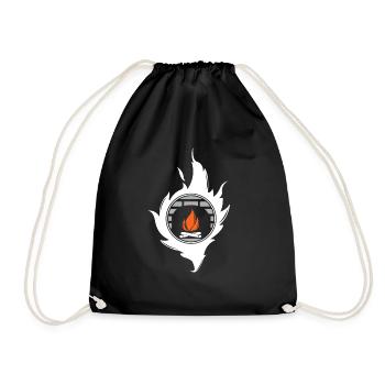 Kamin Feuer Geschenk Weihnachten - Turnbeutel - Schwarz - Vorne