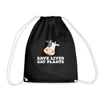 Sauver la vie Esse plantes amant animaux végétalien Gesche - Sac de sport léger - noir - Devant