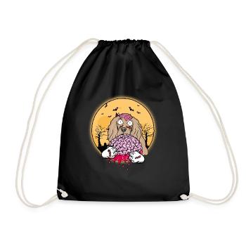 Cocker Spaniel Halloween Zombie Dog Gift - Drawstring Bag - black - Front