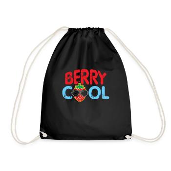 Sehr Cool Beere Geschenk Erdbeere Weihnachten - Turnbeutel - Schwarz - Vorne