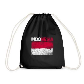 Indonesia - Drawstring Bag - black - Front