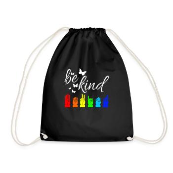 Langue des signes de la langue des signes ASL - Sac de sport léger - noir - Devant