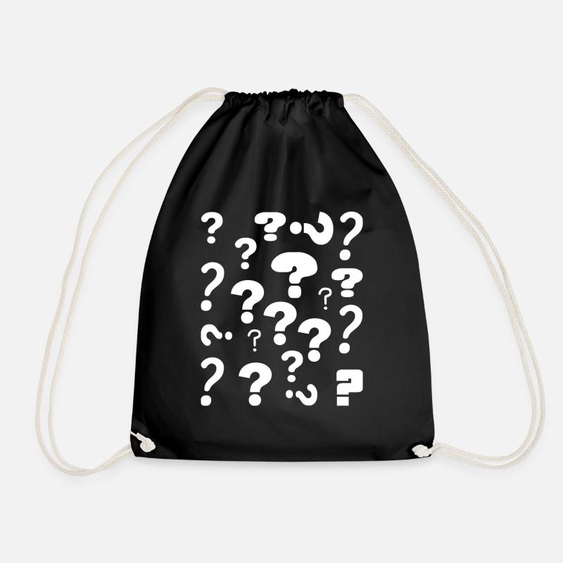 Question mark - Drawstring Bag - black
